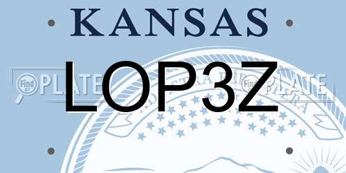 LOP3Z Kansas License Plate