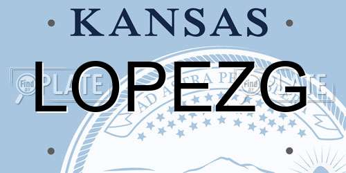 LOPEZG Kansas License Plate
