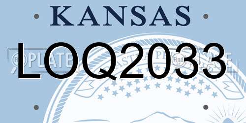 LOQ2033 Kansas License Plate