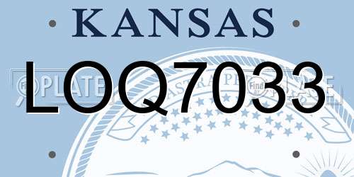 LOQ7033 Kansas License Plate