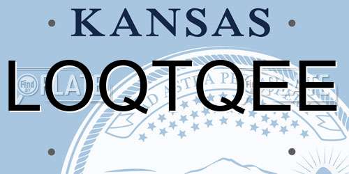 LOQTQEE Kansas License Plate