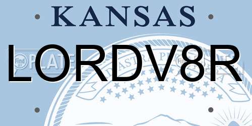 LORDV8R Kansas License Plate