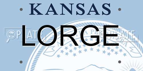 LORGE Kansas License Plate