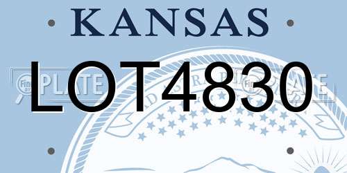 LOT4830 Kansas License Plate