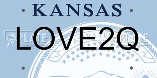 LOVE2Q Kansas License Plate