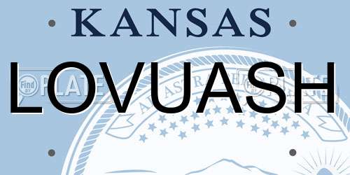 LOVUASH Kansas License Plate