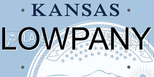 LOWPANY Kansas License Plate