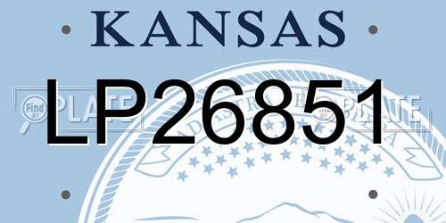 LP26851 Kansas License Plate