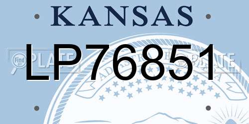 LP76851 Kansas License Plate