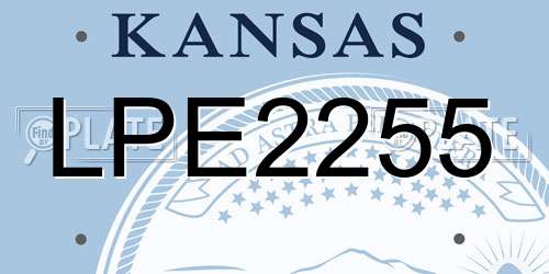 LPE2255 Kansas License Plate