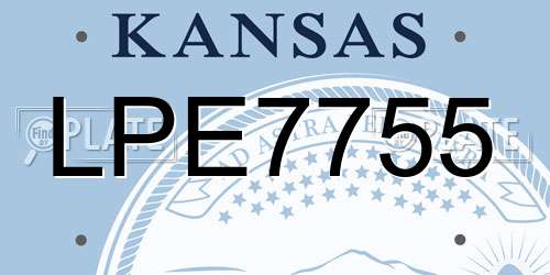 LPE7755 Kansas License Plate