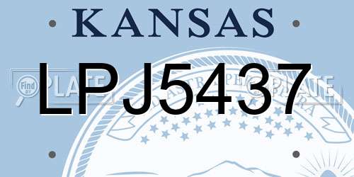 LPJ5437 Kansas License Plate