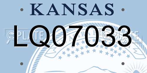 LQ07033 Kansas License Plate