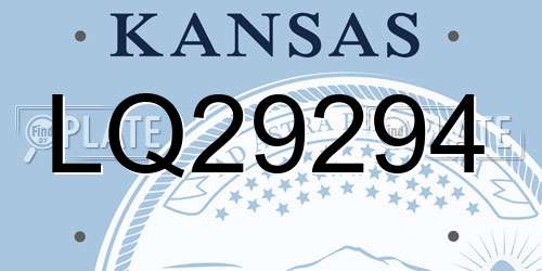 LQ29294 Kansas License Plate