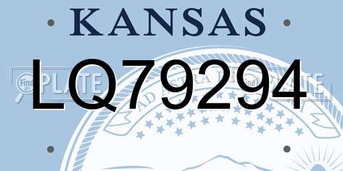 LQ79294 Kansas License Plate