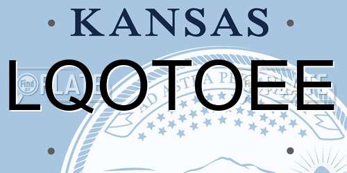 LQOTOEE Kansas License Plate