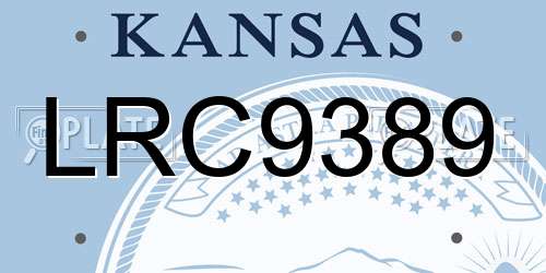 LRC9389 Kansas License Plate