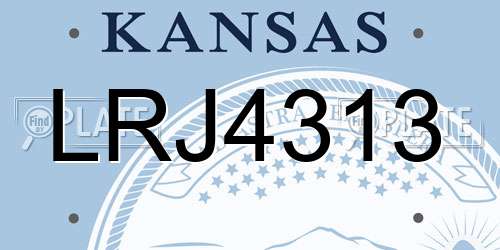 LRJ4313 Kansas License Plate