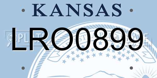LRO0899 Kansas License Plate