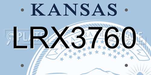 LRX3760 Kansas License Plate
