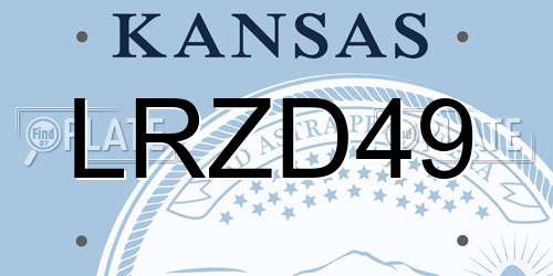 LRZD49 Kansas License Plate