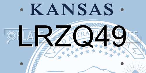 LRZQ49 Kansas License Plate
