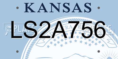 LS2A756 Kansas License Plate