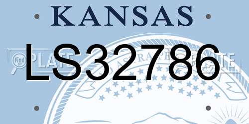 LS32786 Kansas License Plate