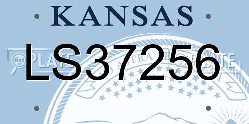 LS37256 Kansas License Plate