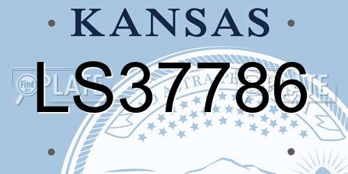 LS37786 Kansas License Plate