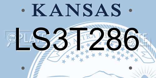 LS3T286 Kansas License Plate