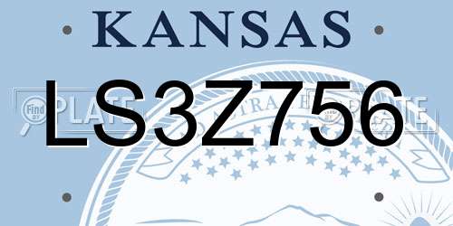 LS3Z756 Kansas License Plate