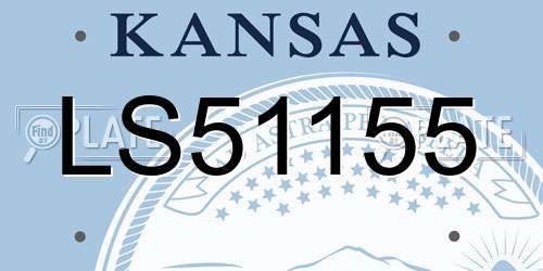 LS51155 Kansas License Plate