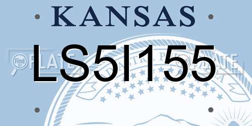 LS5I155 Kansas License Plate
