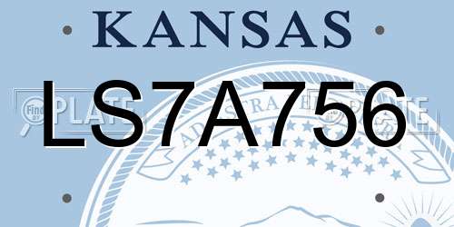 LS7A756 Kansas License Plate