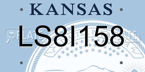 LS8I158 Kansas License Plate