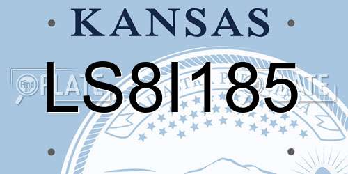 LS8I185 Kansas License Plate