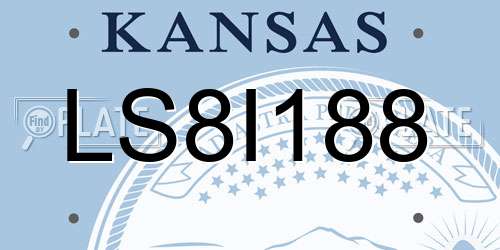 LS8I188 Kansas License Plate