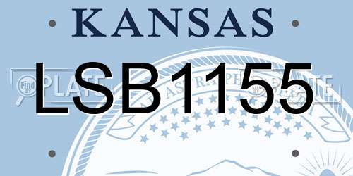 LSB1155 Kansas License Plate