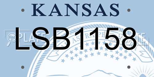 LSB1158 Kansas License Plate
