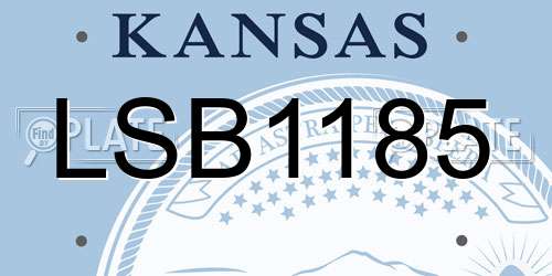 LSB1185 Kansas License Plate