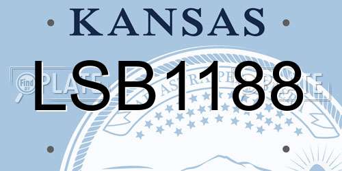 LSB1188 Kansas License Plate