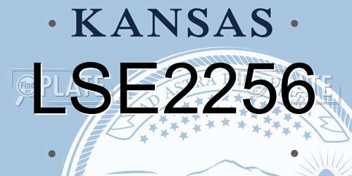 LSE2256 Kansas License Plate
