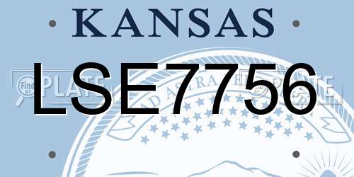 LSE7756 Kansas License Plate