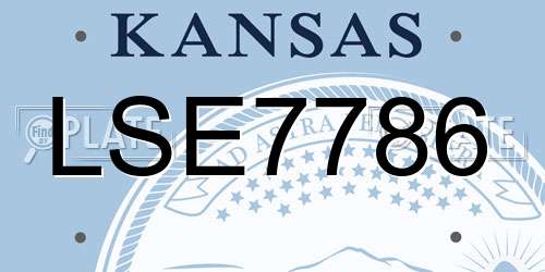 LSE7786 Kansas License Plate