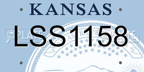 LSS1158 Kansas License Plate