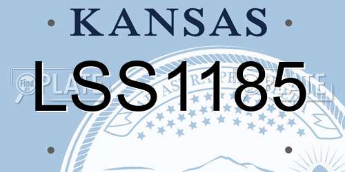 LSS1185 Kansas License Plate