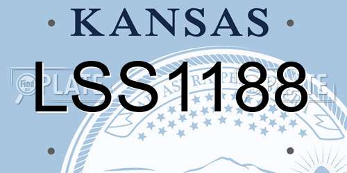 LSS1188 Kansas License Plate