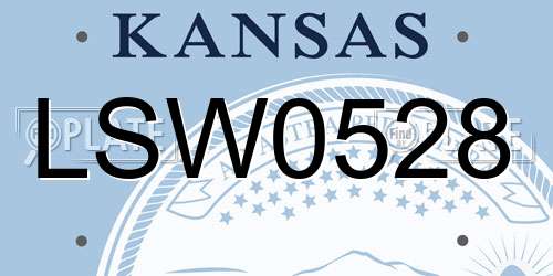 LSW0528 Kansas License Plate