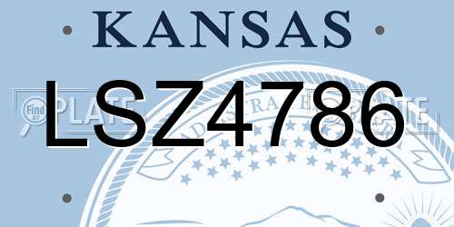 LSZ4786 Kansas License Plate